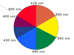 Visible light spectrum in the form of a color wheel. 