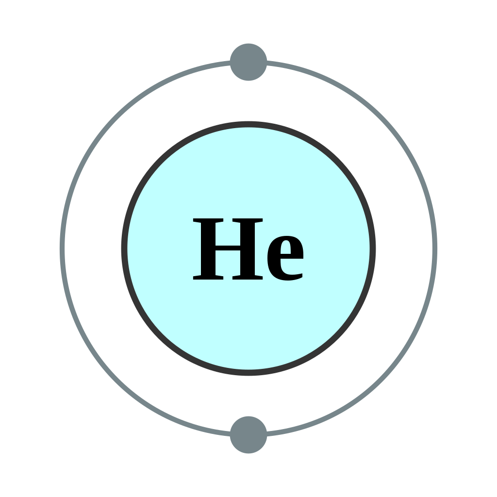 Helio con dos electrones en la subcapa 1s.