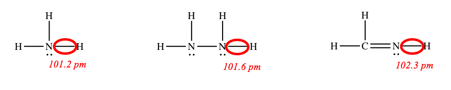 three molecules showing similar N-H bond length