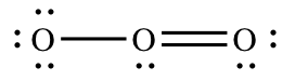 Lewis structure of an ozone molecule