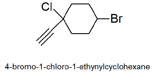 4-bromo-1-chloro-1-ethynylcyclohexane.