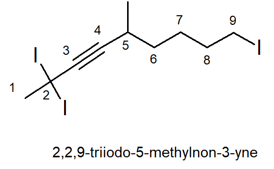 2,2,9-triiodo-5-methylnon-3-yne