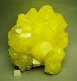 Yellow sulfur crystal