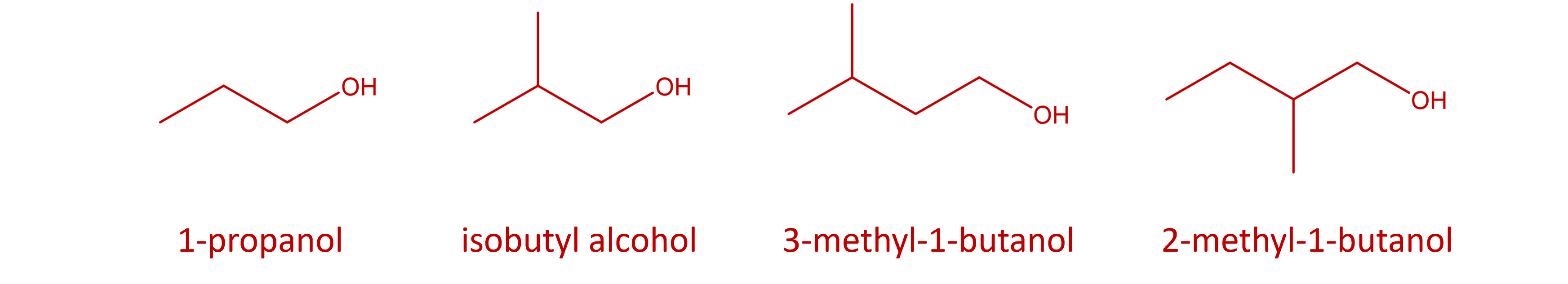 structures of fusel alcohols