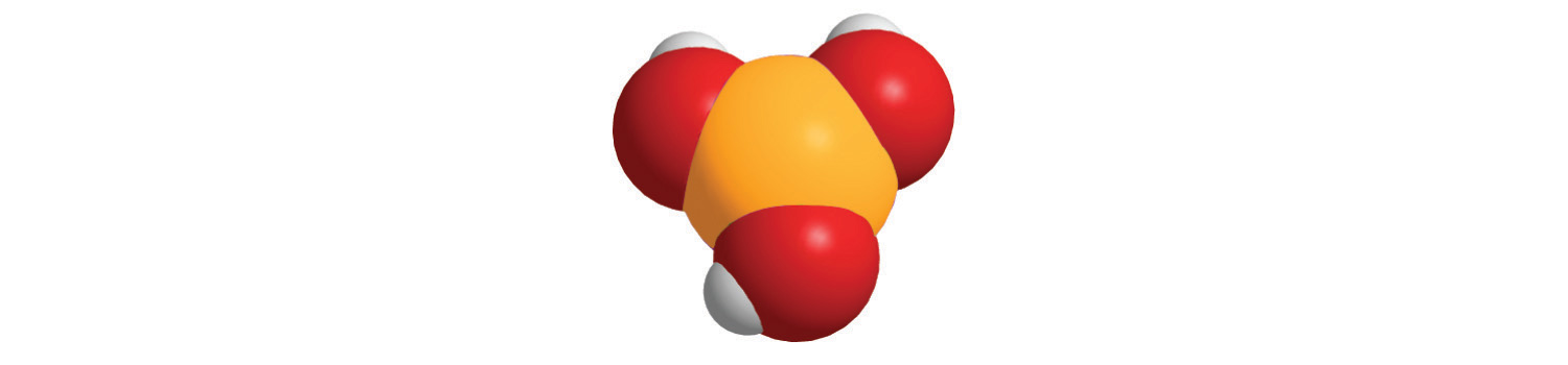 Large central yellow atom with three hydroxy groups bound to it.