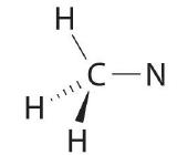 The three hydrogens and one nitrogen are bonded to the carbon but carbon is not the central atom. 
