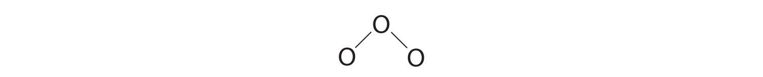 Se dibujan dos enlaces entre el oxígeno central y el oxígeno de cada lado.