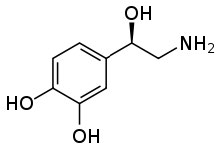 A lewis structure of norepinephrine.