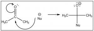 Nucleófilo dibujado como una estructura de Lewis.