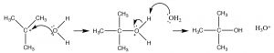 Imagen de la reacción de la estructura de lewis de la molécula de agua solvente