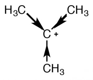 Una imagen de un 3-d de carbocationes.