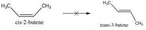 Imagen de cis-2-buteno y trans-3-buteno como grupo c=c.