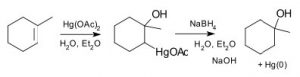 Зображення ртутного ацетату, борогідриду натрію, який можна додати до H2O.