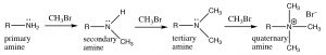 Una imagen de aminas típicamente reacciona con electrófilos.
