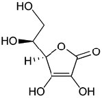 Una imagen de ácido ascórbico (vitamina C).