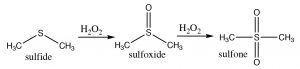 Una imagen de oxidado para formar una sulfona.
