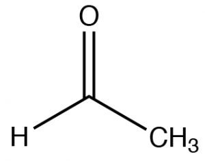 An image of a lewis structure of aldehyde.