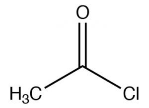 An image of a lewis structure of acid chloride.