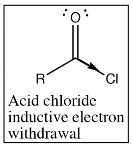 An image of a lewis structure of acid chloride.