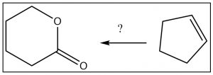 Imagen de una síntesis de la lactona a partir del ciclopenteno.