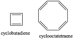 Imagen de ciclobuadieno y ciclooctatertraeno.
