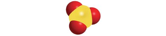 A large central yellow atom with three smaller red atoms attached to it.