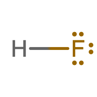 The lewis structure of hydrogen fluoride shows a linear molecule with a single bond connecting the atoms and 6 valence electrons on fluorine.