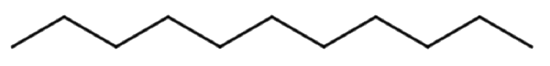 Line structure of an alkane with 11 bumps (9 interior bumps and two ends)