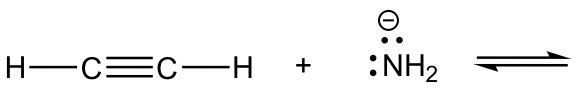 C2H2 + NH2 (N tiene dos pares solitarios y una carga negativa) =