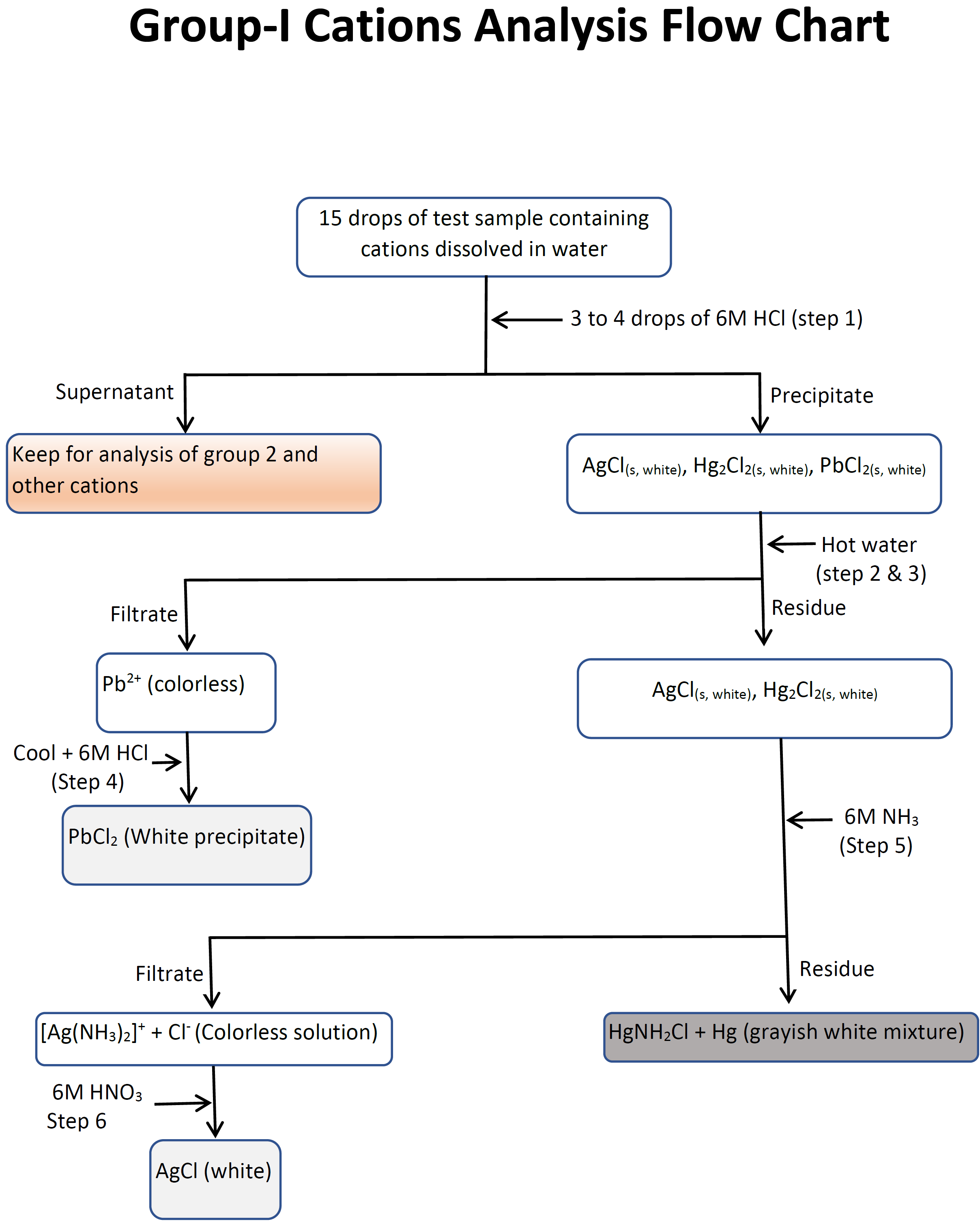 Flowchart for the separation and analyses of group I cations