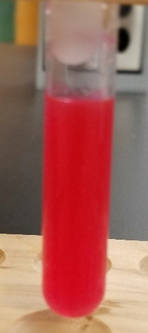 Complejo dimetilglioxima de níquel de color rojo -una prueba de confirmación de ion níquel.