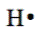 Hydrogen symbol with one dot on the right side.