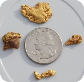 Native gold nuggets