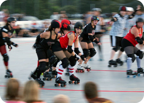 A roller derby game is like electron shielding