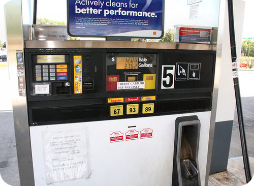 A gasoline pump uses standardized units