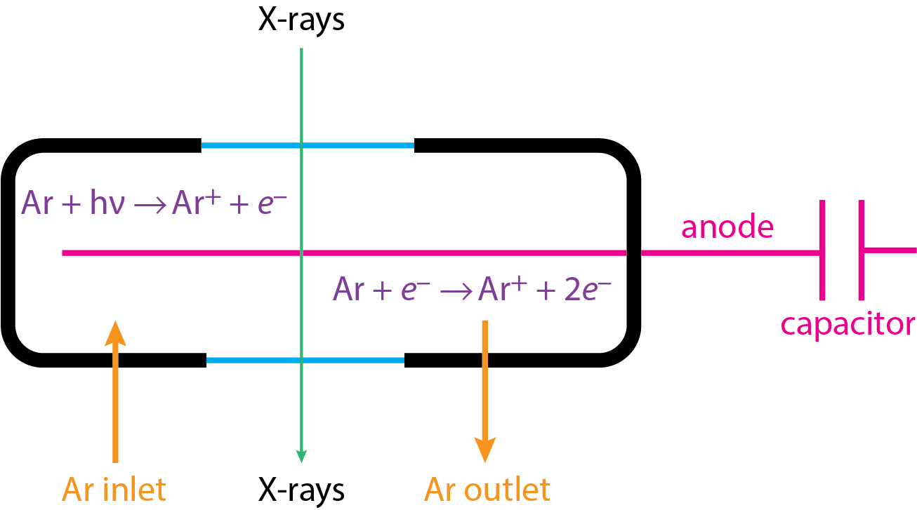 Schematic diagram of a flow proportional cell for photon counting.