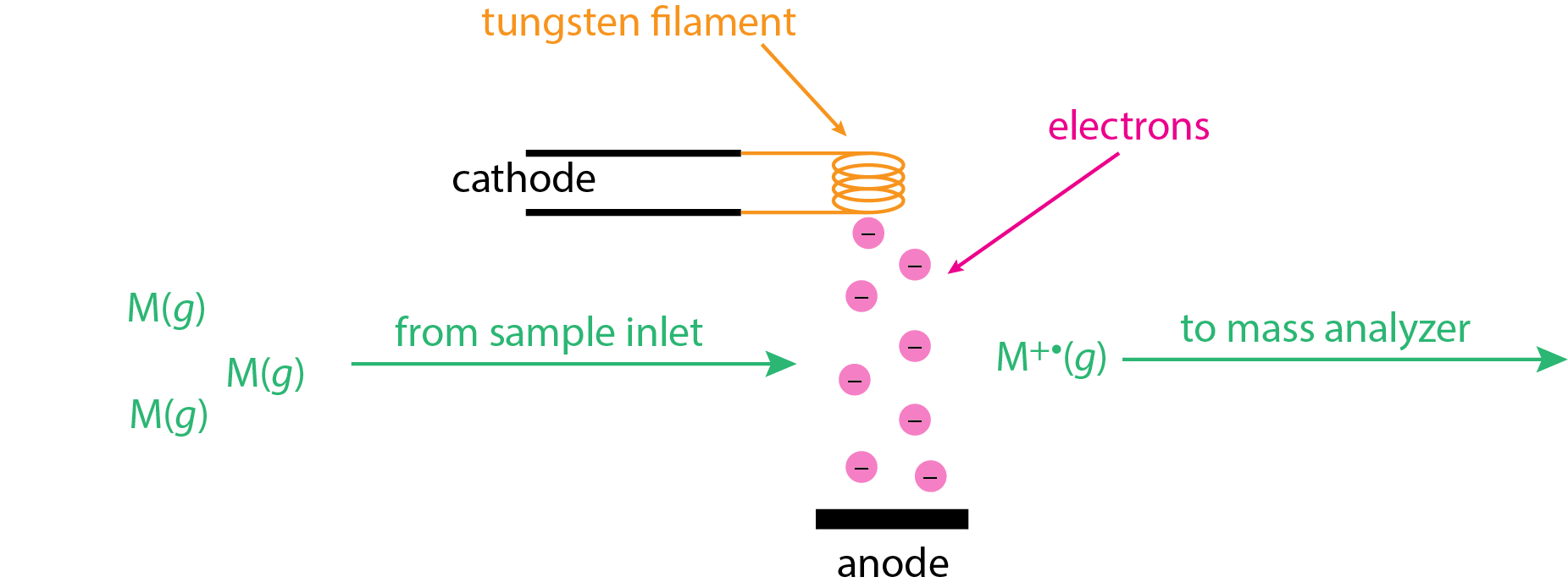 Illustration of an electron ionization source.