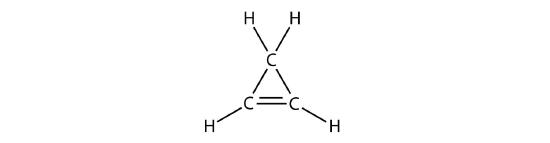 Structural formula of cyclopropene. 