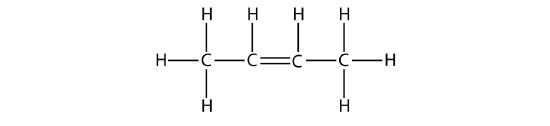 Structural formula of 2 butene. 
