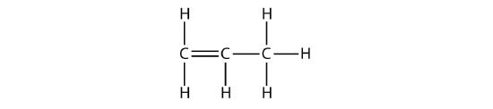 Structural formula of propylene. 