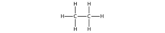 Structural formula of ethane. 