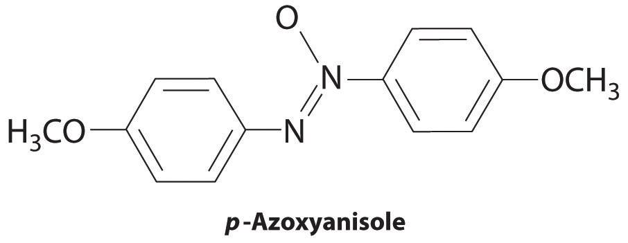 Estructura del P-azoxianisol.