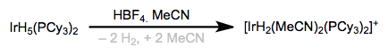La “protonólisis” genera dos sitios de coordinación abiertos con pérdida de gas hidrógeno.