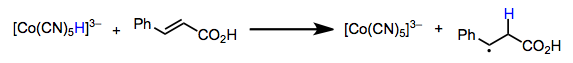 Transferencia de átomos de hidrógeno a olefinas. La reducción radical del tetracloruro de carbono es un proceso relacionado.