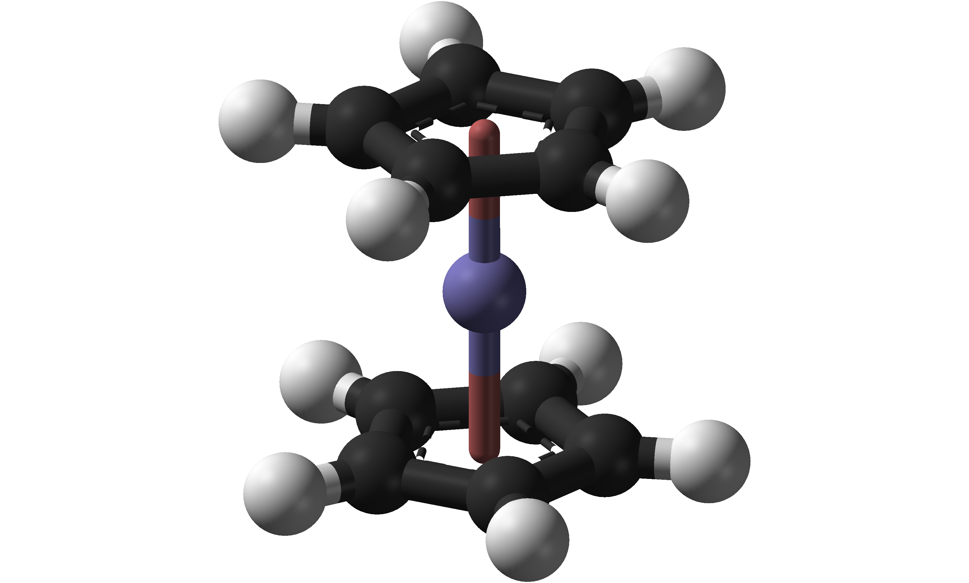 La estructura de (C5H5) 2Fe (ferroceno)