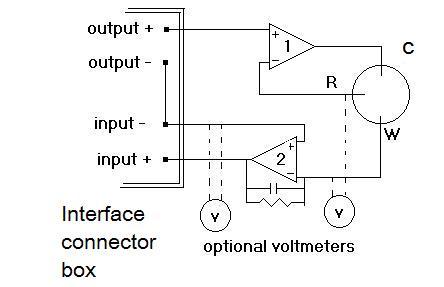 Diagram of a typical cyclic voltammetry circuit layout