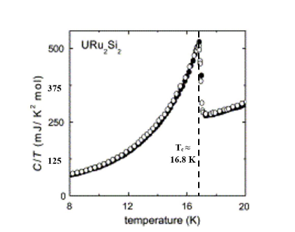 A Schottky anomaly at the magnetic ordering temperature of URu2Si2