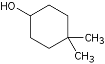 The structure of cyclohexanol with two methyl groups on the C 4 position.