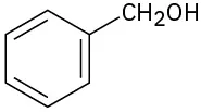 The structure of a benzene ring linked to C H 2 O H at C 1 position.