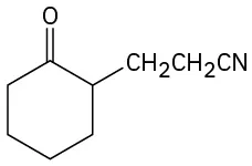 سیکلوهگزانون با C H 2 C H 2 C N در C 2.
